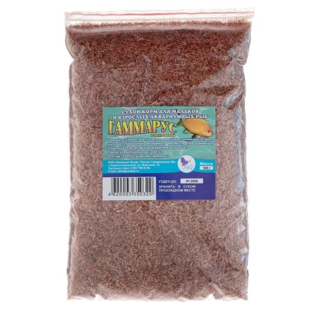 Feed for fish and turtles "Aquaculinar" Gammarus chopped, package, 100 g