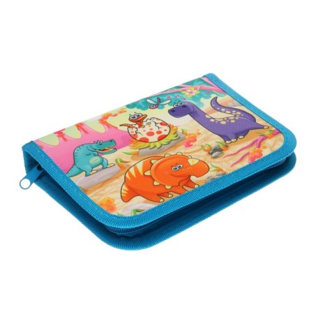 School pencil case with zipper, fabric 13 x 19.5 cm "dinosaurus", 1 section-1