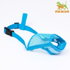 Muzzle mesh with double fixation, size L (length on the nose 6 cm, muzzle 25 cm), blue