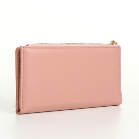 Women's wallet on magnets, pink color-1