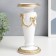 Polystone candlestick for 1 candle "garland with a bow" white with gold 20x10x10 cm