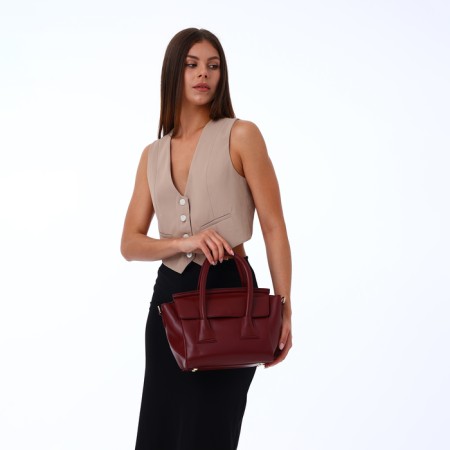 Women's bag with lightning, burgundy color-11