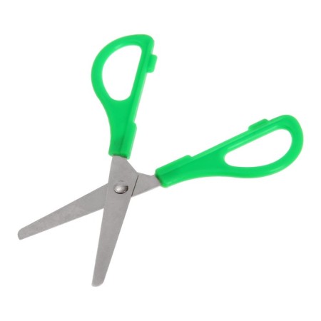 Scissors 13cm plastic handles mix rounded ends blade with a ruler-2