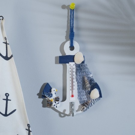 Thermometer "anchor with a seagull", 12 x 9.5 x 2.5 cm
