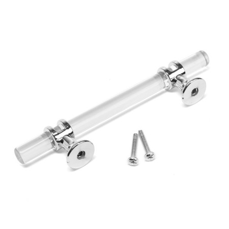 Cappio pk106 bracket handle, m/o 96 mm, d = 12 mm, plastic, transparent/chrome color-4