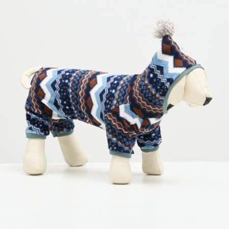 Zimovye jumpsuit for animals "Scandinavia", XS (DS 18-20, OG 30-32, Osh 24 cm), mix-1