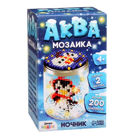 New Year! Aquamosaic "Snow Bank. Penguin ", nightlight, more than 200 balls-13