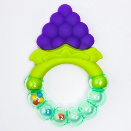 Silicone teething "Vinogradik", with a rattle, crumb I-2
