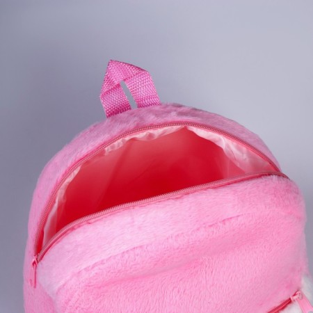 Baby backpack for a girl "Kitik", plush, pink color-5