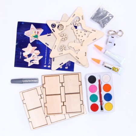 Set for creativity "New Year's nightlight made of wood"-2
