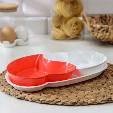 A set of plastic salad bowls "Romeo and Juliet", 2 pcs, on a stand, color mix-1