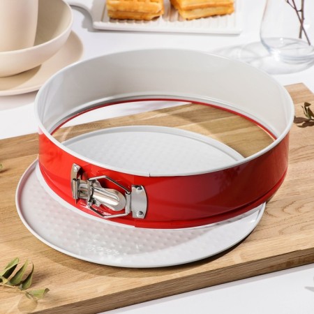 A set of baking forms “Fleuri. Circle ”, 3 subjects: D = 18/23/26 cm, removable bottom, with ceramic coating, mixing color-2
