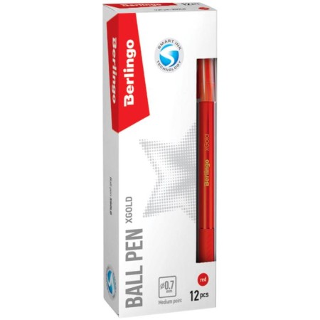 Ballpoint handle Berlingo XGold, red rod, node-bela 0.7 mm-6