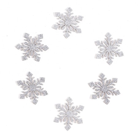 Decor "Snowflakes" on an adhesive basis, set of 6 pcs., Silver color