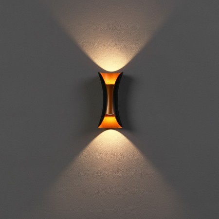 Facade lamp "Elegant", FSD-090, 6 W, 3000K, IP65, 220 V, metal, black and golden 1008543-2