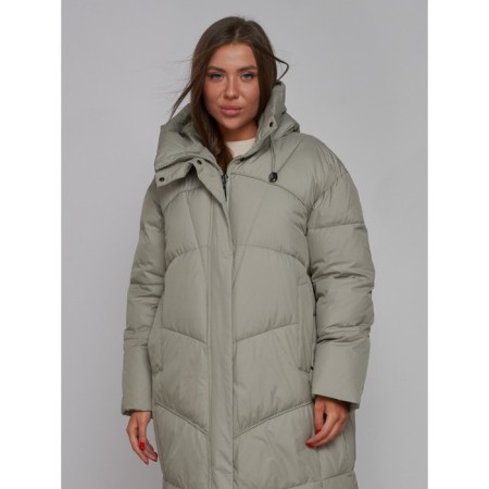 Coat insulated winter female, size 46, green color-13