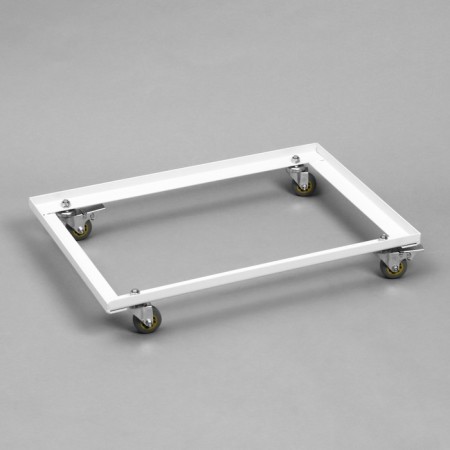 The basket-drill is folding, on wheels, 1 shelf, 60 × 40 × 80 cm, white color-4