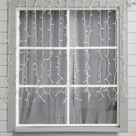 Garland "Curtain" 2 × 1.5 m, IP65, UMS, white thread rubber, 360 LED, glow blue, 220 V-2