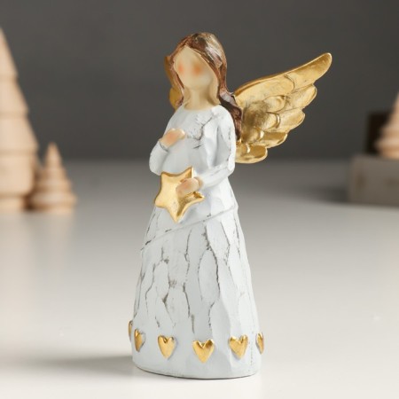 Souvenir Polystone "Faceless Angel with Heart/Star" Gold Mix 4x7.8x12.5 cm-4
