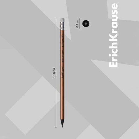 Chernographic pencil with Erichkrause "Metallic", HB, Grifel d = 2.2 mm, plastic, round in a tube, metallic mix-2