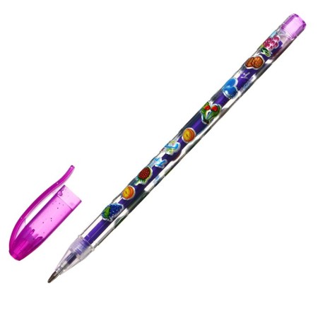 A set of gel pens, 10 colors, metallic, a body with a pattern, in a blister on a button-2