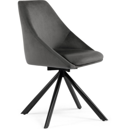 Stol on a metal frame spinning, metal/velor, black/gray 51x55x83 cm-3