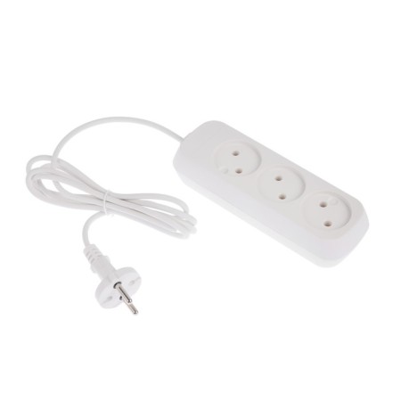 Extension cord 3 sockets, 1.7 m, 10 A, 2200 W, PVS 2x0.75 mm2, without salary, white-2