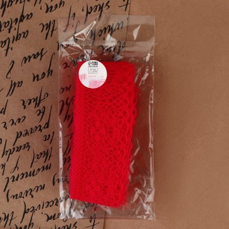 Capricon lace, 35 mm × 10 ± 1 m, red color-3