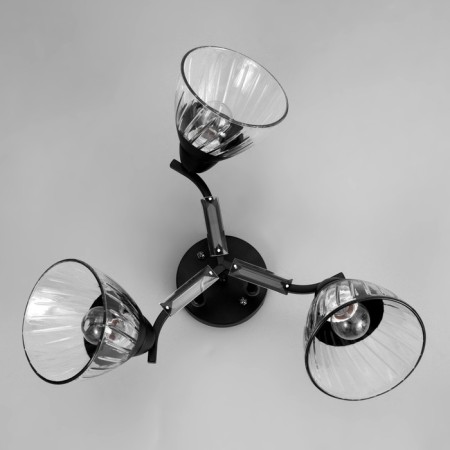 Ceiling chandelier "Arron" E27 3x40W Black 49x49x24cm-3