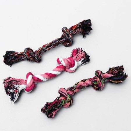 Cable toy "2 knots" small, 20 g, up to 20 cm, mix of flowers-1