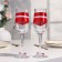 A set of wedding glasses "Prague", handmade, white-red, 6x6x20.5 cm, 2 pcs.