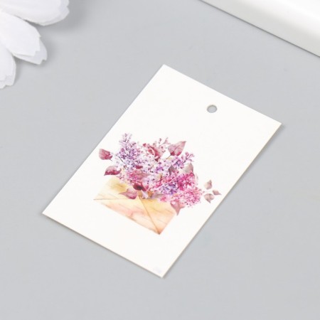 Tag "flowers in the envelope" 4x6 cm-1