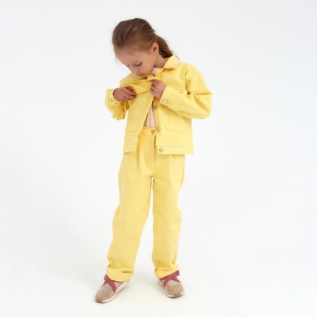 Джинсы для девочки MINAKU: Casual collection KIDS, цвет лимонный, рост 116см-10