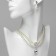 Set 2 objects: earrings, necklace "ladies" 2 threads, drop, white color in silver, 45 cm