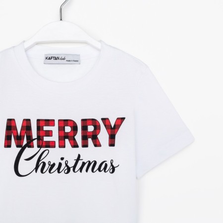 T-shirt Children's KAFTAN "Merry Christmas", size 28 (86-92), white color-8