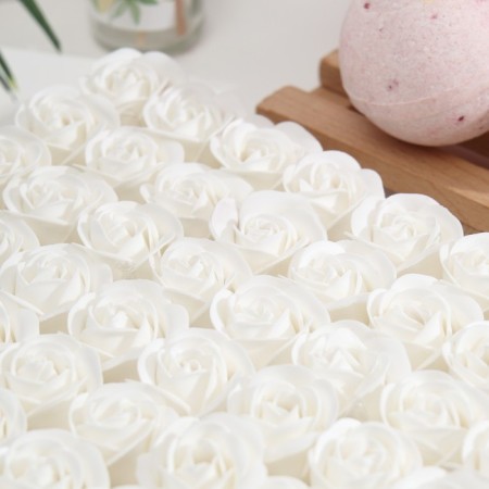 Soap roses white, set 81 pcs-1