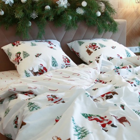 Bed linen "Ethel" 1.5 joint venture New Year's forest 143*215 cm, 150*214 cm, 70*70 cm - 2 pcs-4