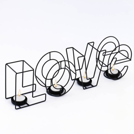 Summary of the metal desktop "Love", 13.5 x 42 cm, black-4