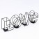 Summary of the metal desktop "Love", 13.5 x 42 cm, black