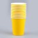 A single -single glass of a plain paper, yellow color, volume of 250 ml, set 10 pieces