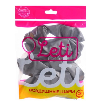 Latex ball 12 ", metal, set 12 pcs., Silver color-2