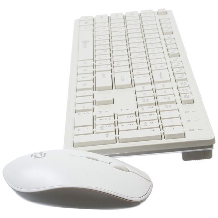 Keyboard mouse Oklick 240m Claw: White Mouse: White USB wireless Slim multimedia-1