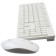 Keyboard mouse Oklick 240m Claw: White Mouse: White USB wireless Slim multimedia
