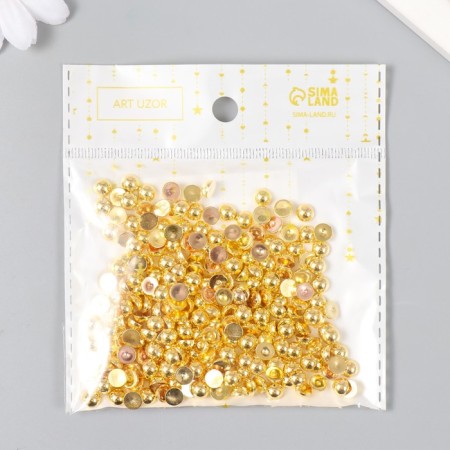 Decor for creativity Plastic "Half -Meshiline Golden" set 250 pcs 0.5x0.5x0.3 cm-3