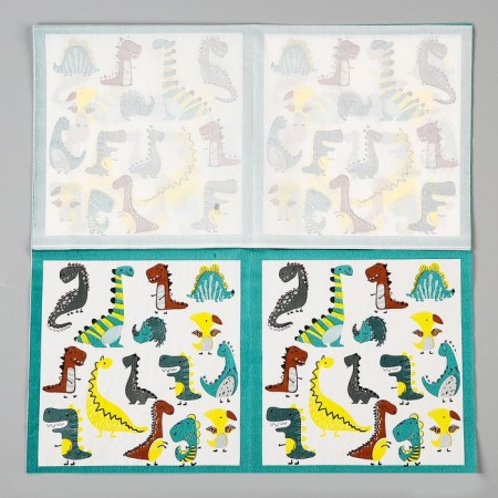 Paper napkins "dinosaurs", in a set of 20 pcs.-2
