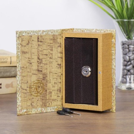 Safe-book wood silk "Key" 17x11x5 cm-1