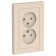 Double SE AtlasDesign, 16 A, 250 V, built -in, without salary, IP20, beige, Atn000220