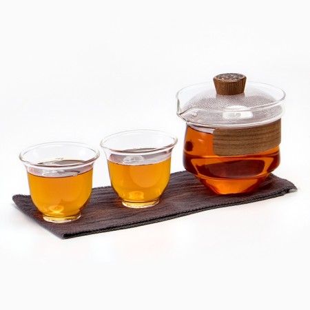 A set for the tea ceremony 4 items, for 2 persons, a cup, a kettle-1