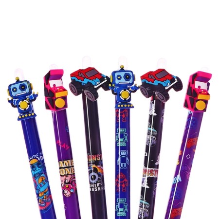 Gel pen 0.5 mm, with erased ink, blue, barcode on a thing, mix toys-4