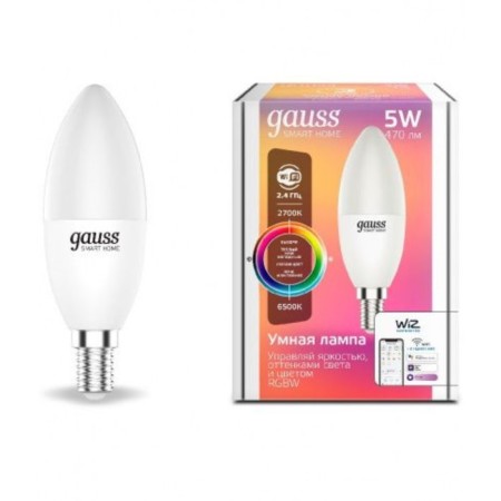 Smart lamp Gauss Iot Smart Home E14 5W 470lm Wi-Fi (pack: 1pc) (1190112)-1